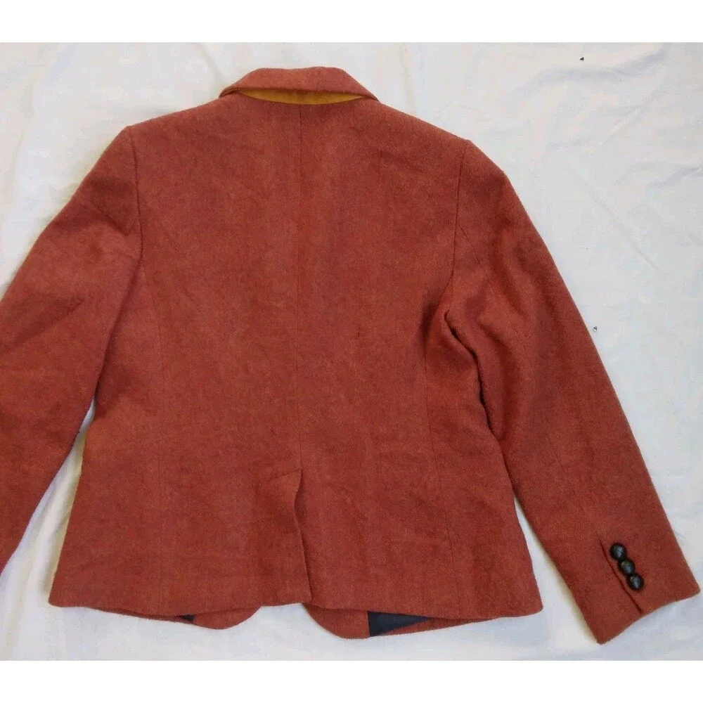 Talbots Blazer Jacket Rust Wool Blend Boho Preppy Women's Size 12P - Picture 12 of 13